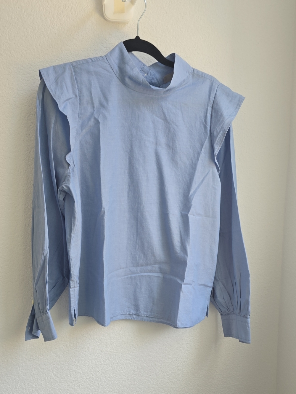 Everlane Light Blue Long-Sleeve Stand-Collar Shirt